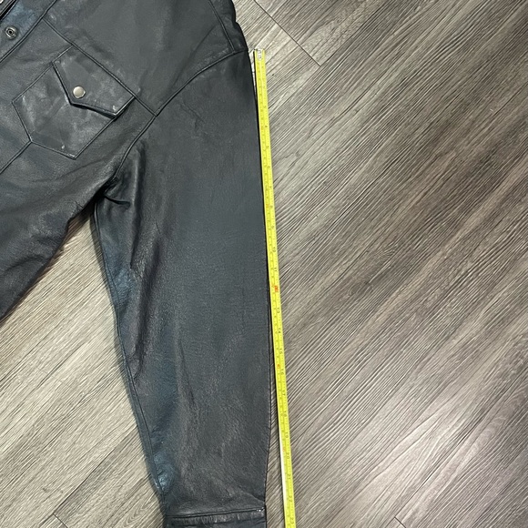 Vtg 90’s Bikers Club Women’s Large Black Leather Button-Up Shirt Jacket - Picture 7 of 7